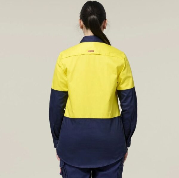 Hard Yakka Y08423 Womens Long Sleeve Hi Vis 2 Tone Vented Shirt - Image 4