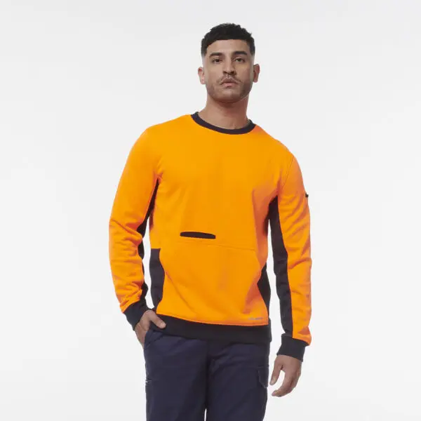 KingGee K55062 Hi Vis Spliced Crew Neck Fleece - Image 2