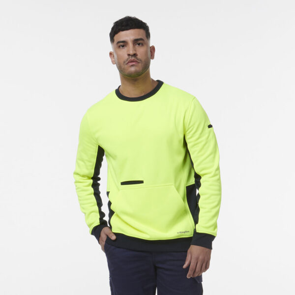 KingGee K55062 Hi Vis Spliced Crew Neck Fleece - Image 5