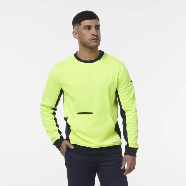 KingGee K55062 Hi Vis Spliced Crew Neck Fleece - Image 4