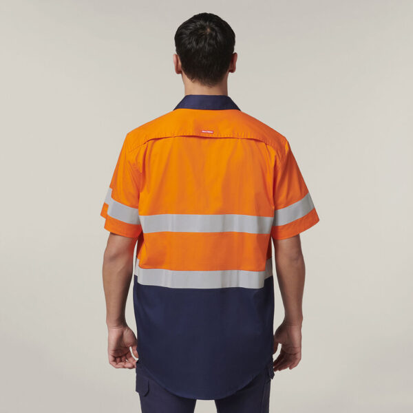 Hard Yakka Y07754 Short Sleeve Hi Vis 2 Tone Taped Vented Shirt - Image 4