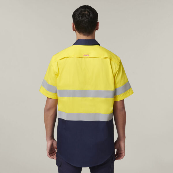 Hard Yakka Y07754 Short Sleeve Hi Vis 2 Tone Taped Vented Shirt - Image 10