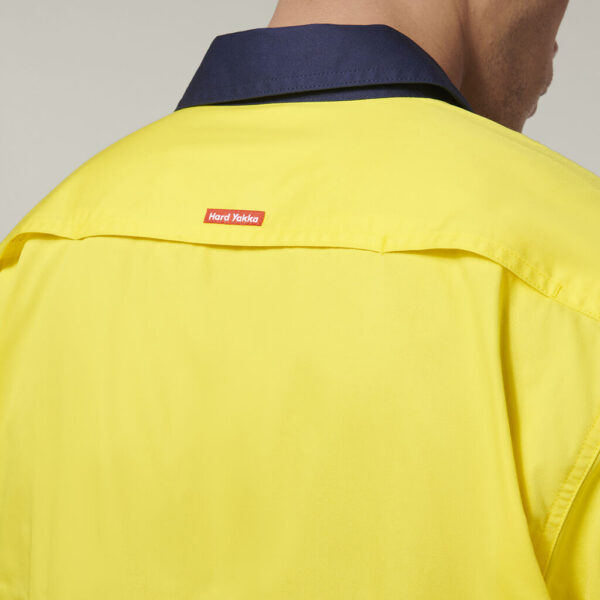 Hard Yakka Y07754 Short Sleeve Hi Vis 2 Tone Taped Vented Shirt - Image 14