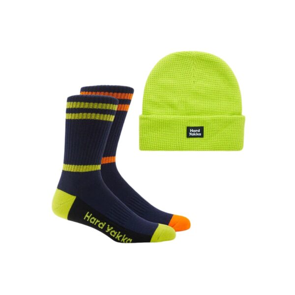 Hard Yakka Y20110 2 Pack Sock Beanie Bundle Pack
