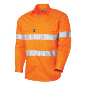 Tru Workwear DS1166T3 Lightweight Vented L/S Hi-Vis Drill Shirt With Reflective Tape