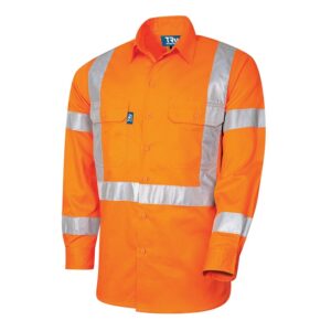 Tru Workwear DS1166T5 Lightweight NSW Rail Vented L/S Hi-Vis Drill Shirt With Perforated Reflective Tape