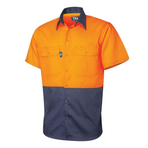 Tru Workwear DS2165 Lightweight Vented S/S Hi-Vis Drill Shirt - Image 3