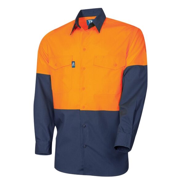 Tru Workwear DS2169 Ripstop Cotton L/S Vented Hi-Vis Shirt - Image 2