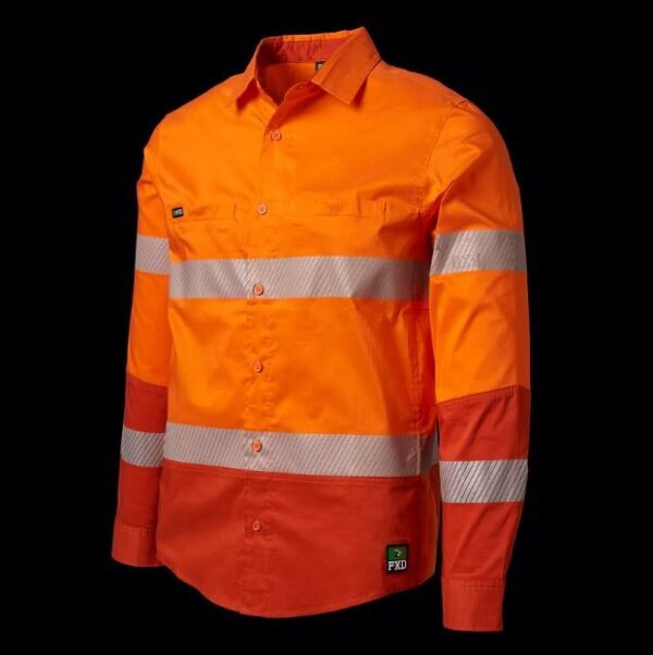 FXD LSH-2T Mens Hi Vis Taped 360 Degree Stretch Work Shirt - Image 2