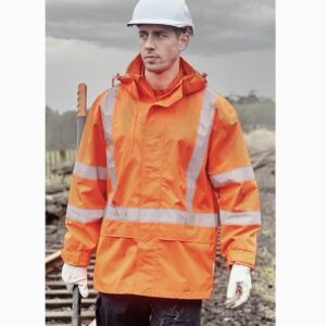 Syzmik ZJ657 Mens Hi Vis X Back Ultralite Waterproof Jacket