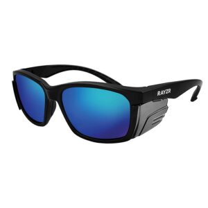 Maxisafe ERZ361 Rayzr Safety Glasses Matte Black Frame Blue Mirror Polarised