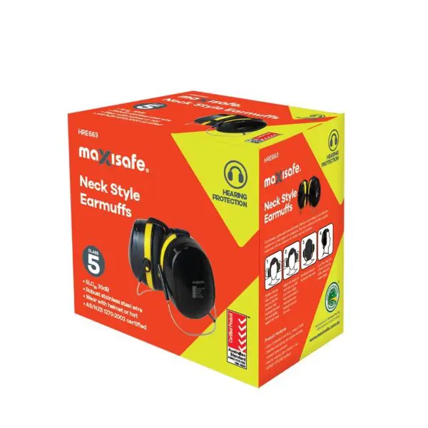 Maxisafe HRE663 Maxisafe Neck Style Earmuff 30dB Class 5 Yellow - Image 2