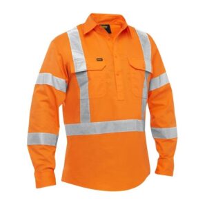 Bisley BSC6166XT X Taped Closed Front Hi Vis Cool Lightweight Drill Shirt