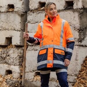 Bisley BKL6975 Womens Taped Hi Vis 5 In 1 Rain Jacket