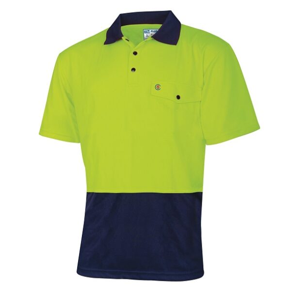 Tru Workwear TS2415 Recycled Anti-Microbial Micromesh S/S Two Tone Hi-Vis Polo Shirt - Image 3