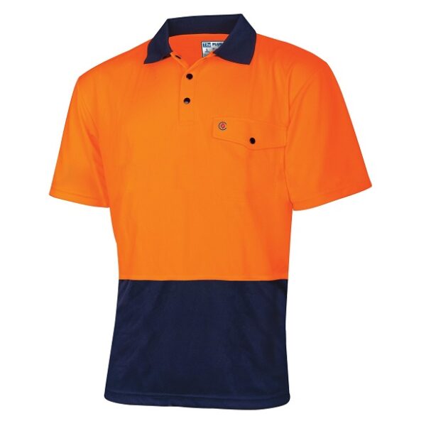 Tru Workwear TS2415 Recycled Anti-Microbial Micromesh S/S Two Tone Hi-Vis Polo Shirt - Image 2