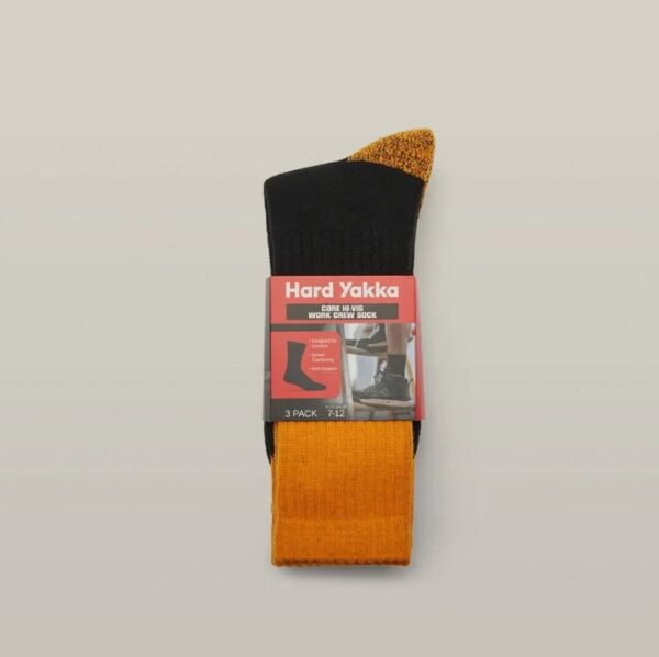 Hard Yakka Y20014 Core Hi Vis Work Crew Sock 3PK - Image 3