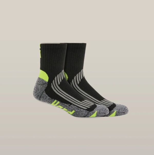 Hard Yakka Y20017 Core Coolmax Padded Quarter Crew Sock 2PK