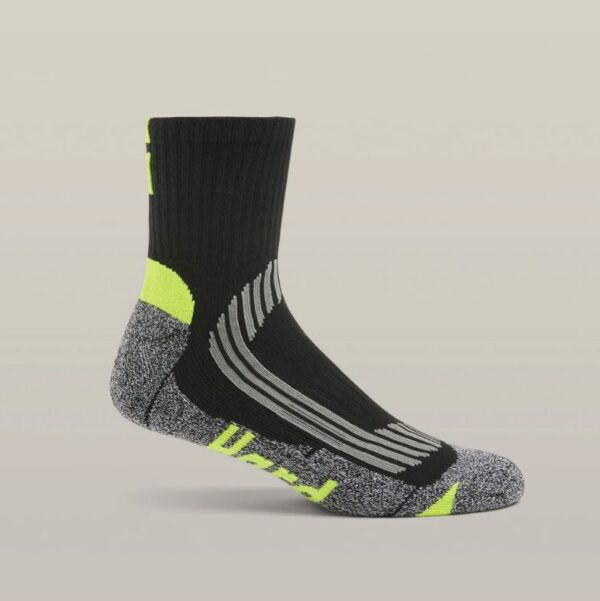Hard Yakka Y20017 Core Coolmax Padded Quarter Crew Sock 2PK - Image 2