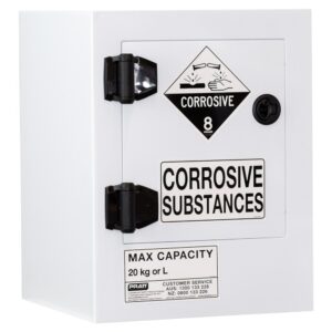 Pratt 5512PSPH CLASS 8 Corrosive Substance Storage Cabinet Polyprophylene 20L 1 Door 1 Shelf