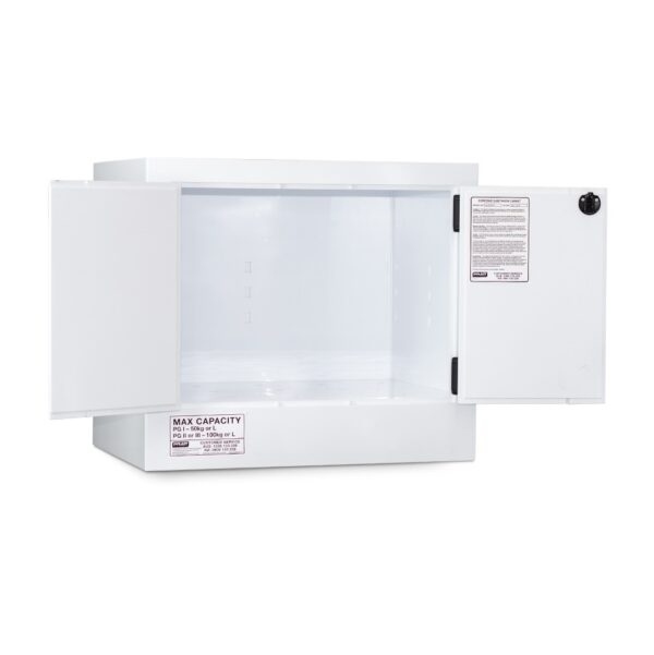 Pratt 5535PSPH CLASS 8 Corrosive Substance Storage Cabinet Polyprophylene 100L 2 Door 1 Shelf - Image 2