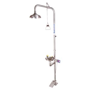 Pratt SE612T316 Combination 316SS Shower & Eye Wash with Bowl & Foot Treadle