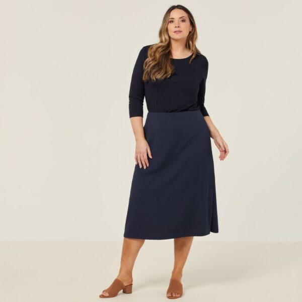 NNT CAT2RV Crepe Stretch Midi Length A-Line Skirt - Image 8