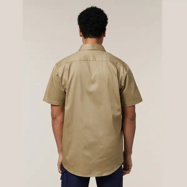 Hard Yakka Y07510 Short Sleeve Open Front Cotton Drill Work Shirt - Image 3