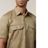 Hard Yakka Y07510 Short Sleeve Open Front Cotton Drill Work Shirt - Image 4