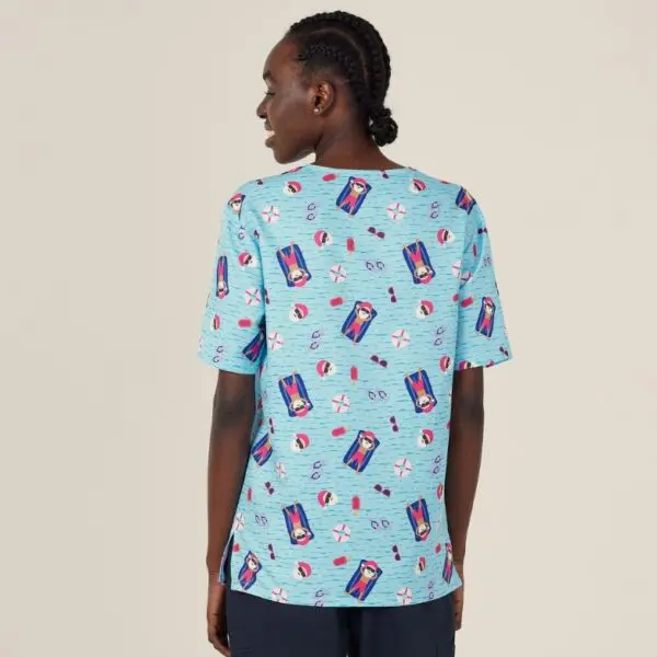 NNT CATRGK Festive Santa Pool Party Scrub Top - Image 7