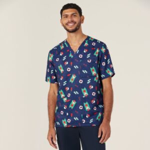 NNT CATRGK Festive Santa Pool Party Scrub Top