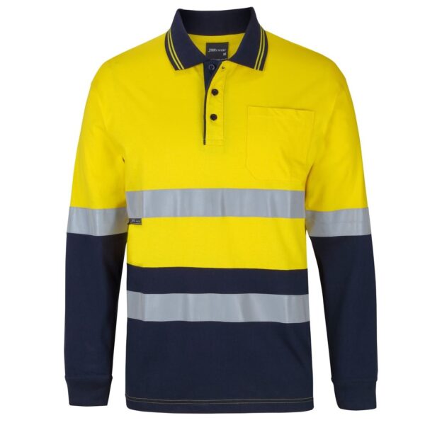 JB'S Wear 6DCPL Hi Vis D+N L/S Cotton Polo - Image 6