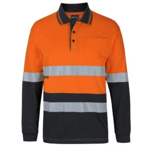 JB'S Wear 6DCPL Hi Vis D+N L/S Cotton Polo