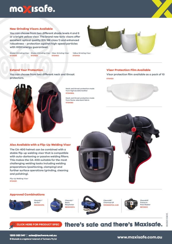 Maxisafe R304100H CleanAIR CA-40G Hard Hat w/ Toric Visor & AerGO PAPR Kit - Heavy Duty Battery - Image 3