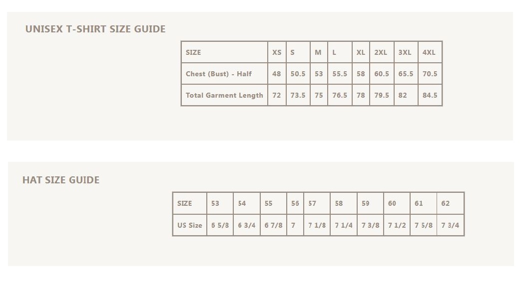 Product Size Chart