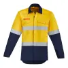 Syzmik ZW140 Mens Orange Flame HRC 2 Hoop Taped Open Front Spliced Shirt - Image 4