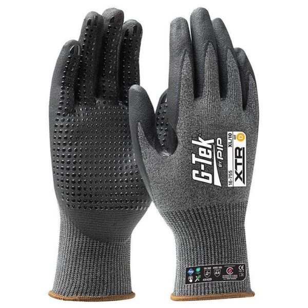 PIP 16-755 G-Tek Xtr 15G Cut D Palm Dip Dotted Glove
