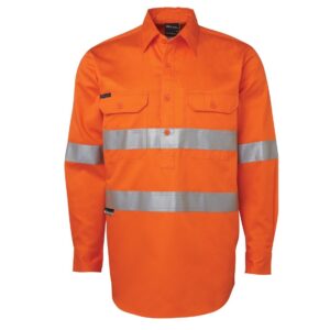 JBs Wear 6HWCF Hi Vis Day/Night Close Front L/S 190G Work ShirtJBs Wear 6HWCF Hi Vis Day/Night Close Front L/S 190G Work Shirt