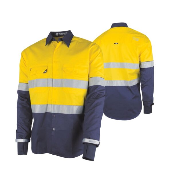 Tru Workwear DS2168GXT1 Lightweight Vented Taped Hi-Vis Drill Shirt with Graphex® Cut Resistant Sleeve - Image 2