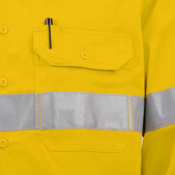 Tru Workwear DS2168GXT1 Lightweight Vented Taped Hi-Vis Drill Shirt with Graphex® Cut Resistant Sleeve - Image 5